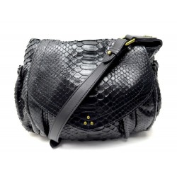 NEUF SAC A MAIN JEROME DREYFUSS HELMUT M 2022 EN CUIR PYTHON NOIR HAND BAG 1350€