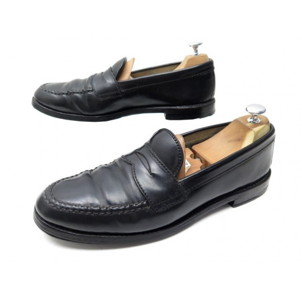 CHAUSSURES ALDEN MOCASSINS 10A 44 CUIR CORDOVAN NOIR BOITE LEATHER LOAFERS 745€