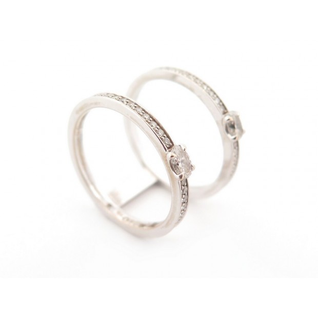 BAGUE REPOSSI HARVEST PARALLELE TAILLE 55 OR BLANC 18K WHITE GOLD RING 9100€