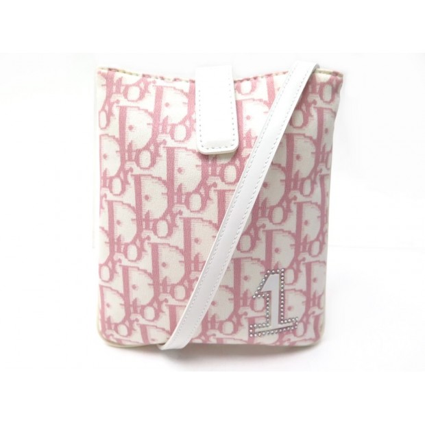 SAC A MAIN CHRISTIAN DIOR GIRLY POCHETTE BANDOULIERE TOILE OBLIQUE ROSE BAG 790€