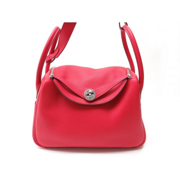 sac a main hermes lindy 26 en cuir clemence rouge