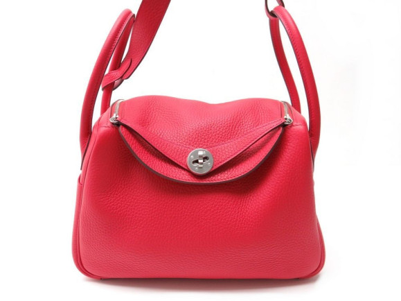 sac a main hermes lindy 26 en cuir clemence rouge
