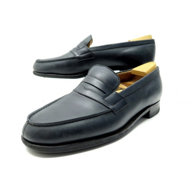 CHAUSSURES JM WESTON 180 MOCASSINS 6D 40 EN CUIR BLEU + EMBAUCHOIRS LOAFERS 820€