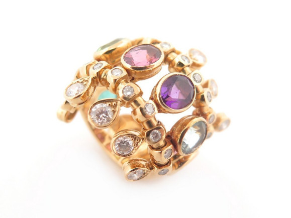 bague dior quatre epices or 18k diamants et pierres