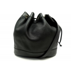 SAC A MAIN HERMES MARKET SEAU EN CUIR GRAINE NOIR BANDOULIERE BUCKET PURSE 3100€