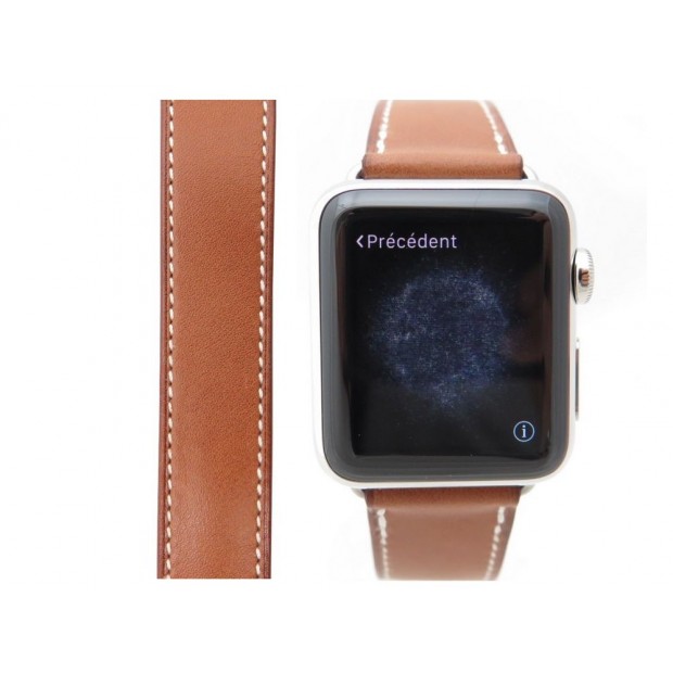 NEUF MONTRE CONNECTEE HERMES APPLE WATCH SERIE 2 DOUBLE TOUR CUIR 38 MM 1499€