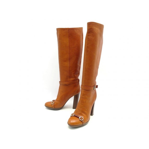 CHAUSSURES CHRISTIAN DIOR BOTTES A TALONS MORS 39 EN CUIR HORSEBIT BOOTS 1190€