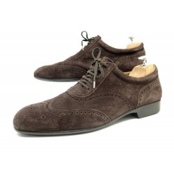 CHAUSSURES JM WESTON 607 RICHELIEU BOUT FLEURI 9.5D 43.5 DAIM MARRON SHOES 650€