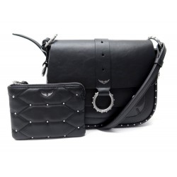 NEUF SAC A MAIN ZADIG & VOLTAIRE X KATE MOSS BANDOULIERE POCHETTE UMA NOIR 635€