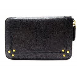 NEUF PORTEFEUILLE JEROME DREYFUSS JULIEN EN CUIR CHEVRE NOIR PORTE MONNAIE 340€