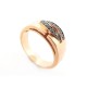 BAGUE SO SHOCKING T67 OR ROSE 18K 10GR SERTIE DE 10 DIAMANTS 0.2CT NOIRS RING