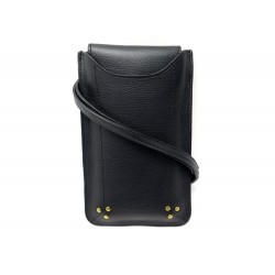 NEUF ETUI POUR TELEPHONE MOBILE JEROME DREYFUSS EN CUIR NOIR BANDOULIERE 160€