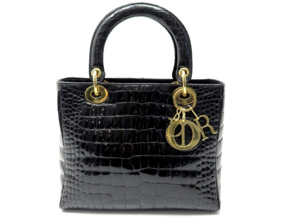 rare sac a main christian dior lady medium en cuir de