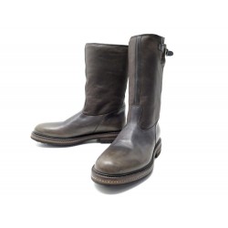 CHAUSSURES BOTTES SANTONI BOTTINES FOURREES 10 44 EN CUIR MARRON FUR BOOTS 945€