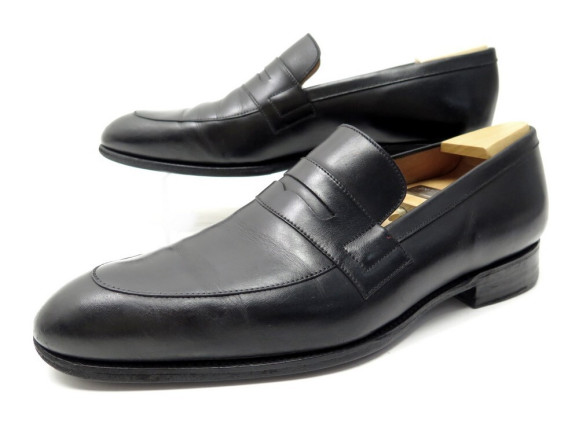 chaussures jm weston eton 489 mocassins 8.5c 42.5 noir