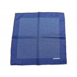 NEUF FOULARD GAVROCHE HERMES POCHETTE 45 CARRE EN SOIE BLEU SILK SCARF 210€