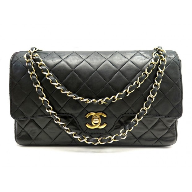 VINTAGE SAC A MAIN CHANEL TIMELESS CLASSIC EN CUIR MATELASSE NOIR HAND BAG 8990€