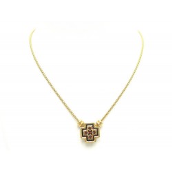 NEUF COLLIER PENDENTIF MICHAELA FREY FREYWILLE CROIX EN EMAIL & OR NECKLACE 455€