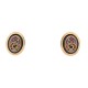 NEUF BOUCLE D'OREILLES MICHAELA FREY FREYWILLE OVALE EMAIL & DORE EARRINGS 605€