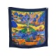 FOULARD HERMES NUBA MOUNTAIN SEFEDINE KWUMI CARRE 90 SOIE BLEU BOITE SCARF 460€