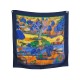 FOULARD HERMES NUBA MOUNTAIN SEFEDINE KWUMI CARRE 90 SOIE BLEU BOITE SCARF 460€