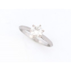 BAGUE T53 EN OR BLANC 18K 2.1GR SERTIE DIAMANT SOLITAIRE 0.75CT DIAMOND RING