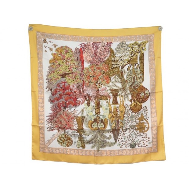 NEUF FOULARD HERMES LES LEGENDES DE L'ARBRE FAIVRE CARRE 90 SOIE SILK SCARF 460€