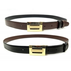 CEINTURE ST DUPONT DELTA BOX LOGO REVERSIBLE 30MM 114 CUIR NOIR MARRON BELT 190€