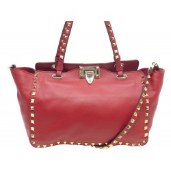 NEUF SAC A MAIN VALENTINO ROCKSTUD SMALL IW2B0037BOL CUIR ROUGE HAND BAG 1790€