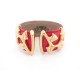 BRACELET VAN DER BAUWEDE MANCHETTE IVY T2 VERMEIL CUIR LEZARD ROUGE BANGLE 1250€