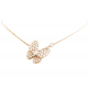 COLLIER PENDENTIF VAN CLEEF DEUX PAPILLONS OR JAUNE & 36 DIAMANTS 0.88CT 16400€