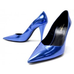 CHAUSSURES SAINT LAURENT KIKI 100 ESCARPINS 578599 BLEU ROY 39 PUMPS SHOES 990€