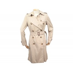 MANTEAU BURBERRY IMPERMEABLE LONG TARTAN M 38 EN COTON BEIGE TRENCH COAT 1990€