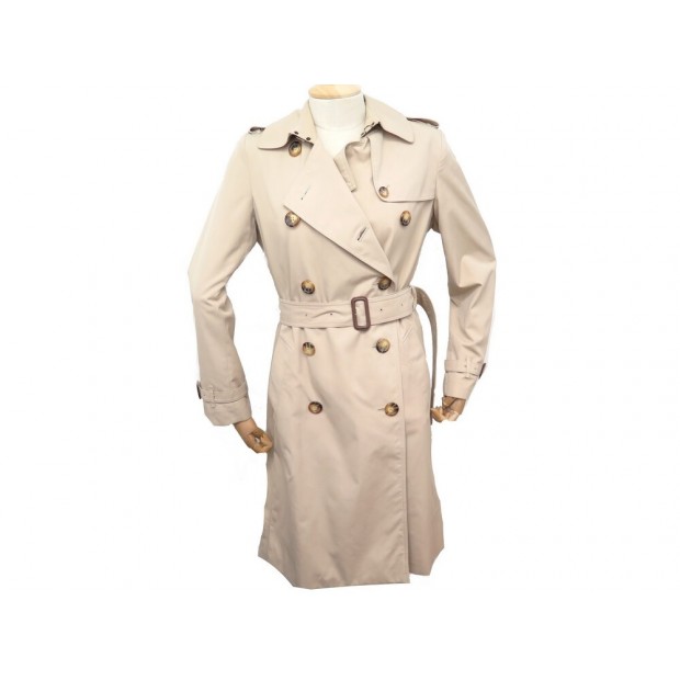 MANTEAU BURBERRY IMPERMEABLE LONG TARTAN M 38 EN COTON BEIGE TRENCH COAT 1990€