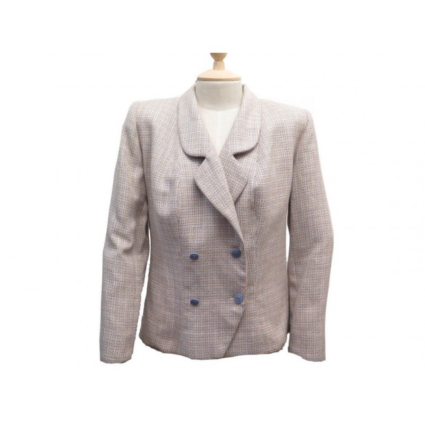 VINTAGE VESTE CHANEL DE TAILLEUR BOUTONS LOGO CC M 38 TWEED LAINE JACKET 6990€