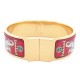 BRACELET HERMES CLIC CLAC TORANA IMPRIME ELEPHANT 16CM EMAIL ROUGE BANGLE 635€