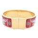 BRACELET HERMES CLIC CLAC TORANA IMPRIME ELEPHANT 16CM EMAIL ROUGE BANGLE 635€