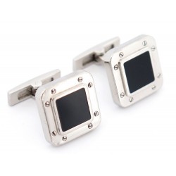 BOUTONS MANCHETTE SANTOS DE CARTIER TI220294 ARGENT 925 CERAMIQUE CUFFLINKS 620€