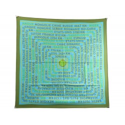 NEUF FOULARD HERMES LES SOURCES DE LA VIE RAWYLER CARRE 90 SOIE VERT SCARF 410€