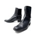 CHAUSSURES BOTTINES CHANEL 36.5 PLAQUE PALLADIE LOGO CC EN CUIR NOIR BOOTS 1600€