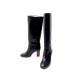 BOTTES CELINE CAVALIERES A TALON 36 EN CUIR NOIR BLACK LEATHER BOOTS 1490€