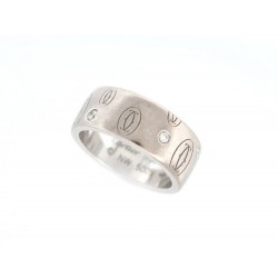 BAGUE CARTIER HAPPY BIRTHDAY T54 OR BLANC 18K DIAMANTS BRILLANTS WHITE GOLD RING