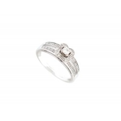 BAGUE MAUBOUSSIN SOLITAIRE CHANCE OF LOVE N1 T 52 OR BLANC & DIAMANTS RING 1260€