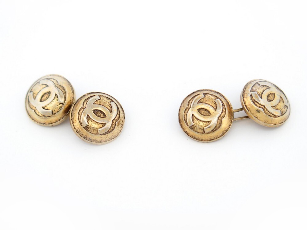 boutons de manchette chanel logo cc en metal