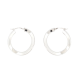 BOUCLES D OREILLES CREOLES 30MM EN OR BLANC 18K 3.7GR WHITE GOLD HOOP EARRINGS