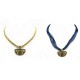 NEUF PENDENTIF FREY EMAIL + 2 COLLIERS CHAINE TORSADEE & CORDON SATIN BLEU 760€