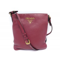 NEUF SAC A MAIN PRADA 1BH142 POCHETTE BANDOULIERE CUIR GRAINE BORDEAUX BAG 1290€