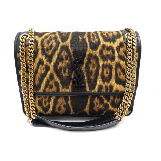 NEUF SAC A MAIN SAINT LAURENT NIKI LEOPARD 548942 EN TOILE & CUIR HAND BAG 2200€