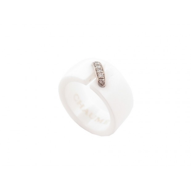 BAGUE CHAUMET LIENS 081956 T52 CERAMIQUE BLANCHE OR BLANC DIAMANTS 0.12 CT 1070€