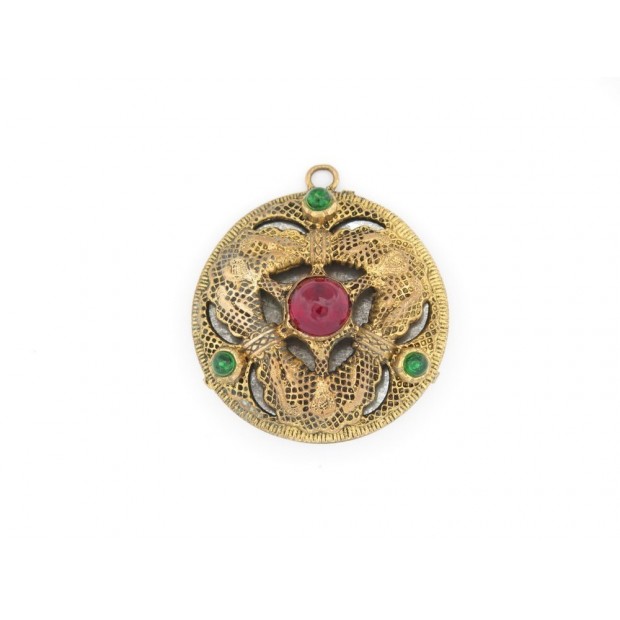 VINTAGE BROCHE CHANEL GRIPOIX BYZANTIN 1984 MEDAILLON PENDENTIF POUR COLLIER